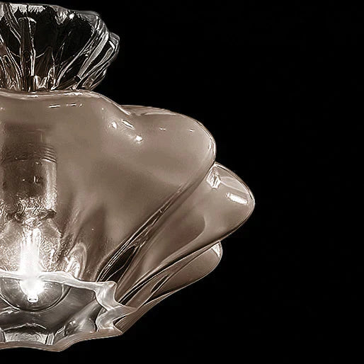 Sylcom Sweet 0144-K-FU Smoked Wall Lamp in Polish Chrome Metal Finish