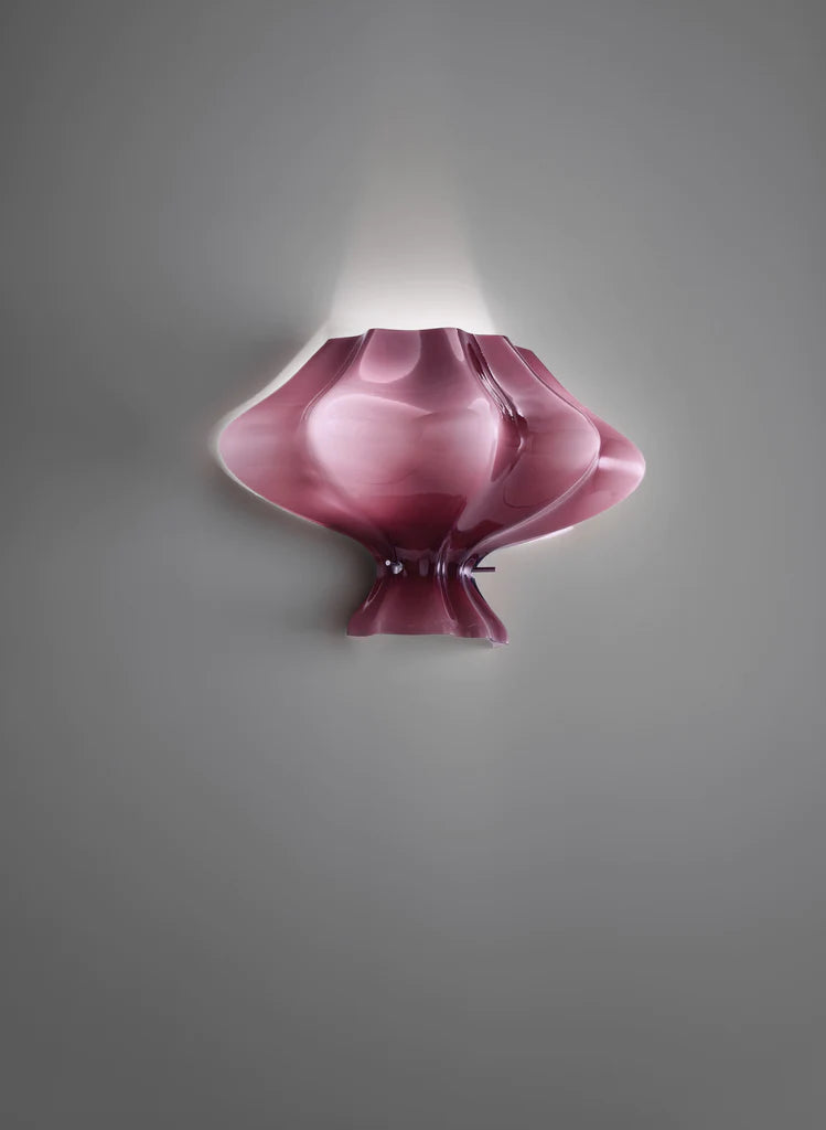 Sylcom Sweet 0145-K-BL.AMT Milky White Amethyst Wall Lamp in Polish Chrome Metal Finish