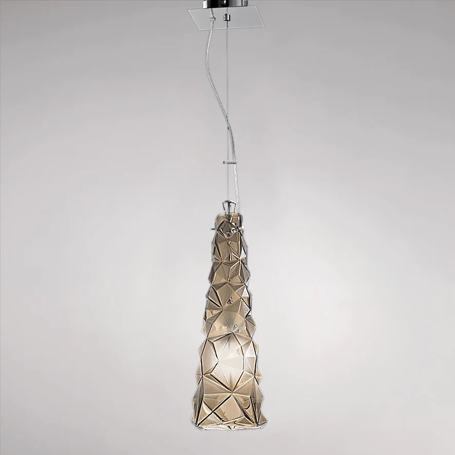 Sylcom Sweet 0190-K-FU Smoked Wall Lamp in Polish Chrome Metal Finish
