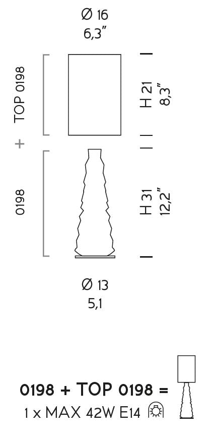 Sylcom Sweet TOP 0198-AV Ivory Lampshade