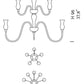 Sylcom Teodato 1020/10+5-K-D.A Amber Detailing Chandelier in Polished Chrome Metal Finish