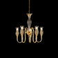 Sylcom Teodato 1020/5-D-D.A Amber Detailing Chandelier in Polished Gold Metal Finish