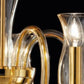 Sylcom Teodato 1020/A2-K-D.A Amber Detailing Wall Lamp in Polished Chrome Metal Finish