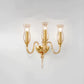 Sylcom Teodato 1020/A3-D-D.A Amber Detailing Wall Lamp in Polished Gold Metal Finish