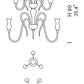 Sylcom Teodato 1022/6+3-D-FU Smoked Chandelier in Polished Gold Metal Finish