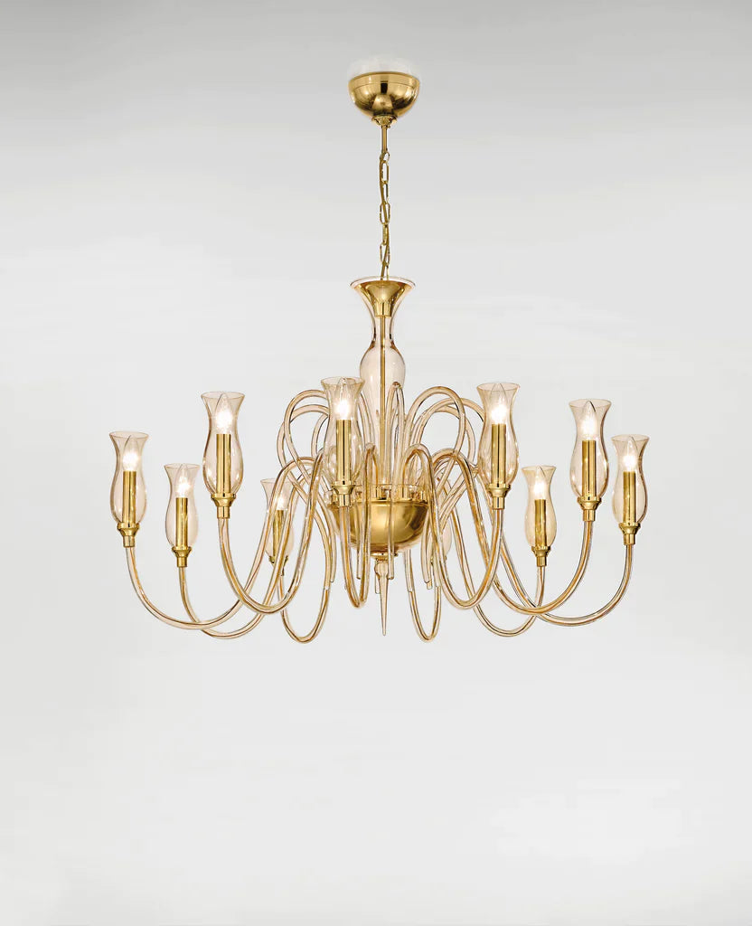Sylcom Teodato 1022/6+3-K-CR Clear Chandelier in Polished Chrome Metal Finish