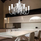 Sylcom Teodato 1022/8-K-BL Milk White Chandelier in Polished Chrome Metal Finish