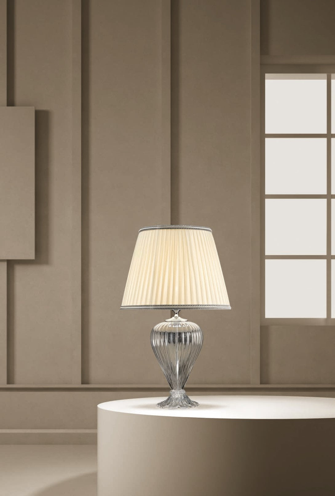 Sylcom Teodora TOP 1462/52-ARG Ivory and Silver Trim Lamp Shade