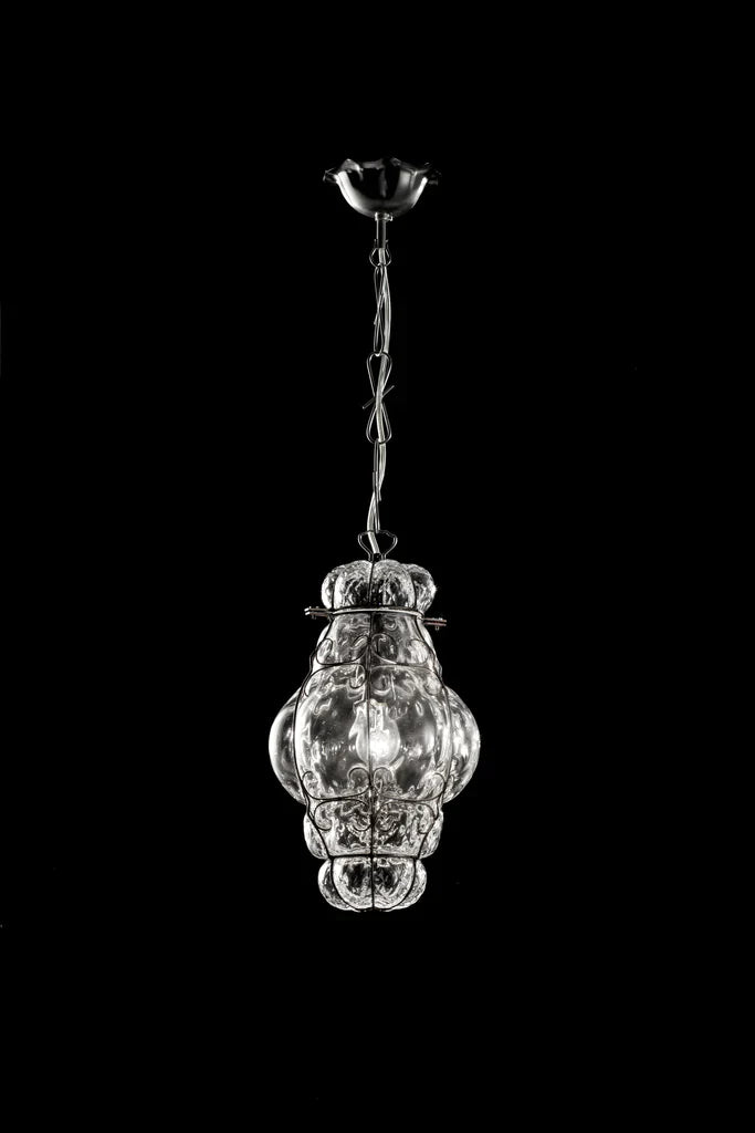 Sylcom Tiepolo 1435-INOX-CR Clear Suspension in Rough Steel Metal Finish