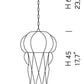 Sylcom Tiepolo 1443/30-INOX-FU Smoked Suspension in Rough Steel Metal Finish