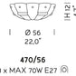 Sylcom Tribuno 470/56-B-ORO 24 Kt Gold Ceiling Lamp in White Metal Finish