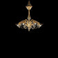 Sylcom Venier 1420/5-D-D.A Amber Detailing Chandelier in Polished Gold Metal Finish