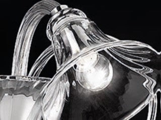 Sylcom Venier 1420/A2-K-CR Clear Wall Lamp in Polished Chrome Metal Finish