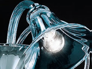 Sylcom Venier 1421/3-D-DEN Blue Denim Ceiling Lamp in Polished Gold Metal Finish