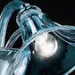 Sylcom Venier 1421/5-D-DEN Blue Denim Ceiling Lamp in Polished Gold Metal Finish