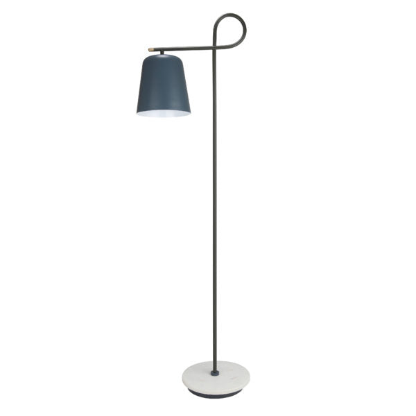 TOV Furniture Babel Marble Base Floor Lamp in Gray Conical Shade