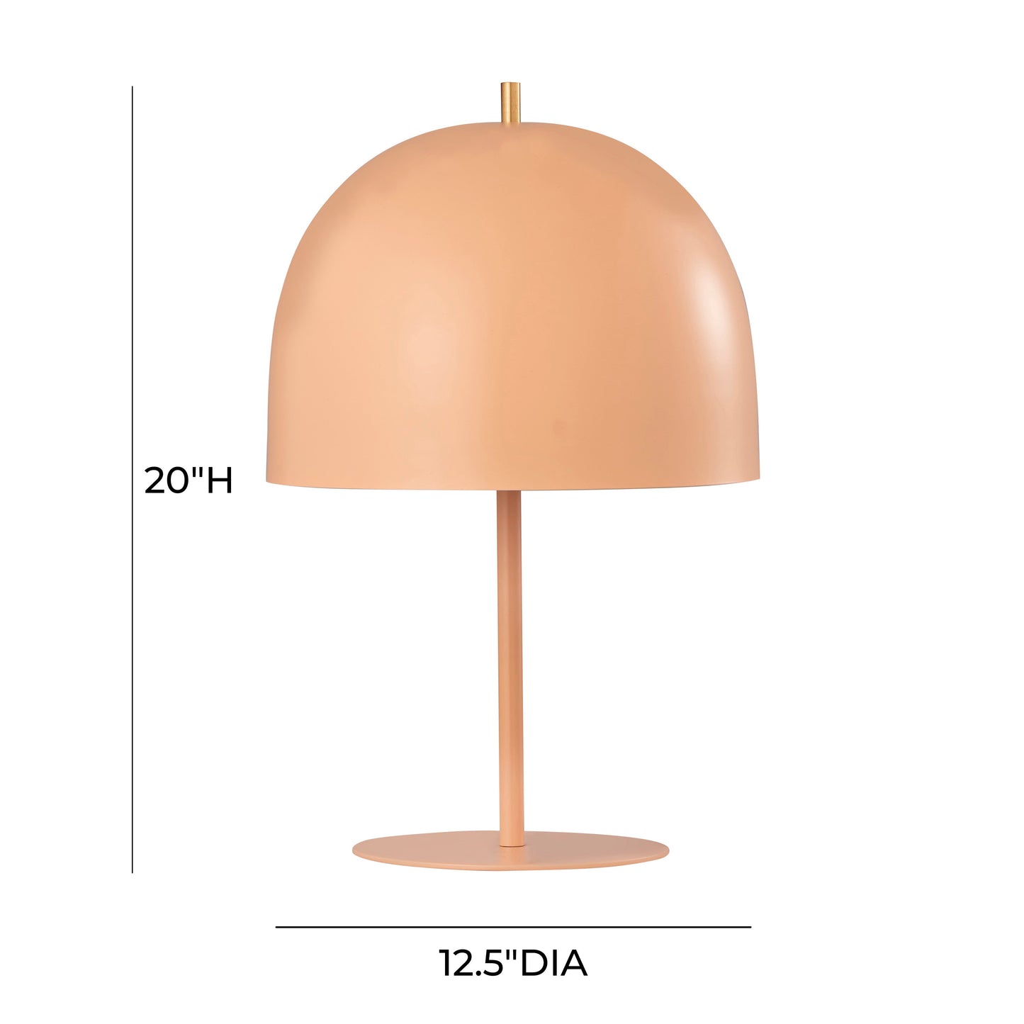 TOV Furniture Bree Iron Base Table Lamp With Conical Shade in Blush Finish