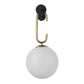 TOV Furniture Chic Hanging Wall Sconce With Frosted Round Shade and Brushed Brass Ring