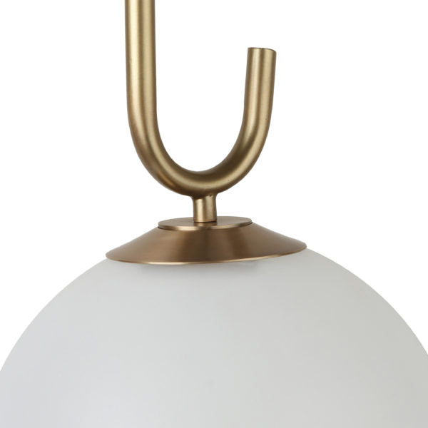 TOV Furniture Chic Hanging Wall Sconce With Frosted Round Shade and Brushed Brass Ring