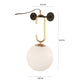 TOV Furniture Chic Hanging Wall Sconce With Frosted Round Shade and Brushed Brass Ring