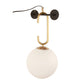 TOV Furniture Chic Hanging Wall Sconce With Frosted Round Shade and Brushed Brass Ring