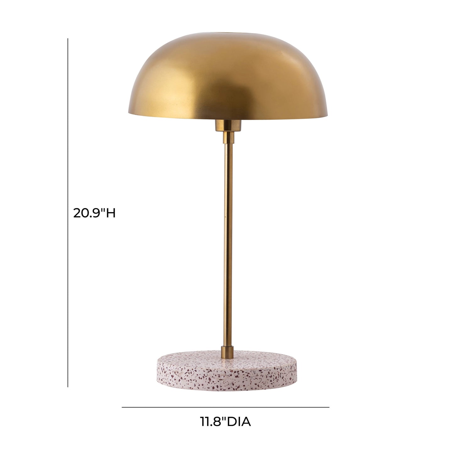 TOV Furniture Emory Concrete Base Table Lamp in Brass Shade Finish