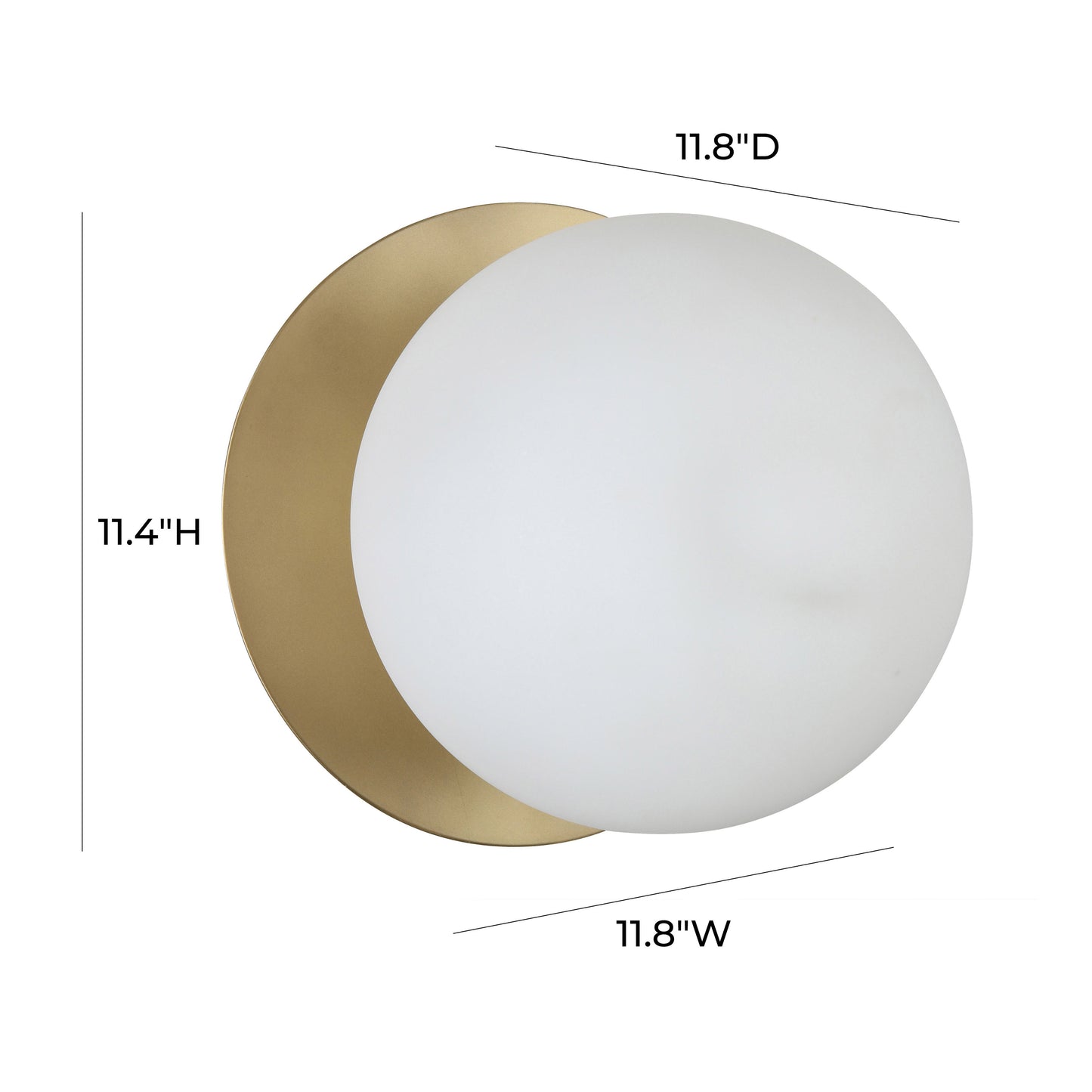 TOV Furniture Globe Wall Sconce With Frosted Spherical Shade in Antique Brass Frame