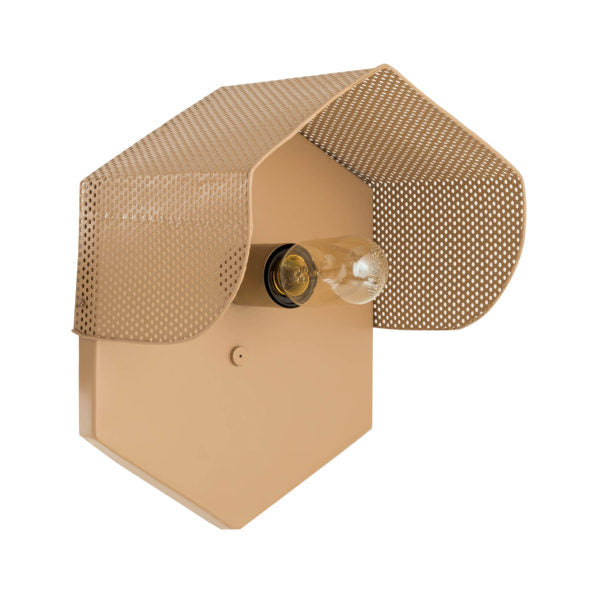 TOV Furniture Hexagon Bare Bulb Wall Sconce in Tan Finish