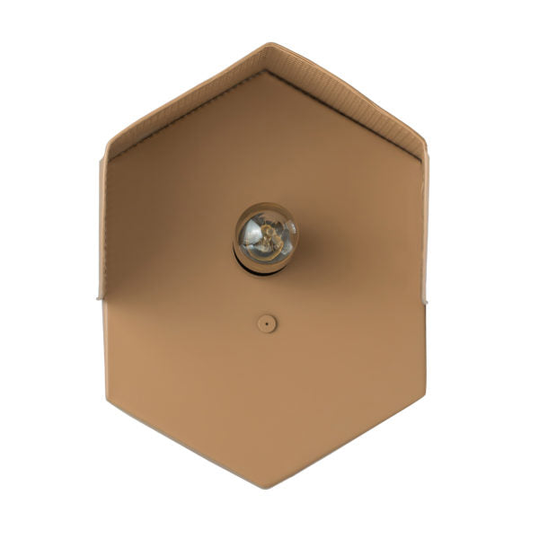 TOV Furniture Hexagon Bare Bulb Wall Sconce in Tan Finish