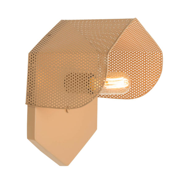 TOV Furniture Hexagon Bare Bulb Wall Sconce in Tan Finish