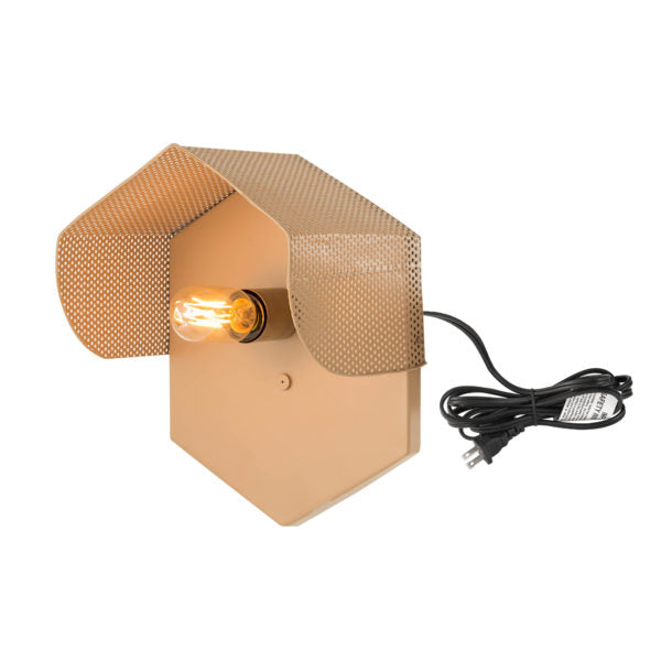 TOV Furniture Hexagon Bare Bulb Wall Sconce in Tan Finish