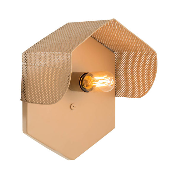 TOV Furniture Hexagon Bare Bulb Wall Sconce in Tan Finish