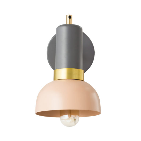 TOV Furniture Juku Blush Dome Shade Wall Sconce in Gray Finish