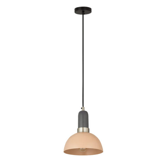 TOV Furniture Juku Dome Small Pendant Light in Blush Shade and Gray Finish