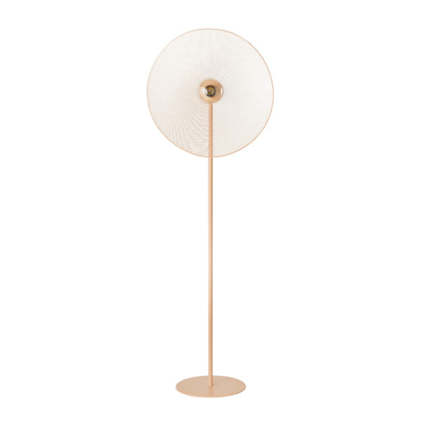 TOV Furniture Kochi Floor Lamp With Perforated Shade in Matte Blush Finish