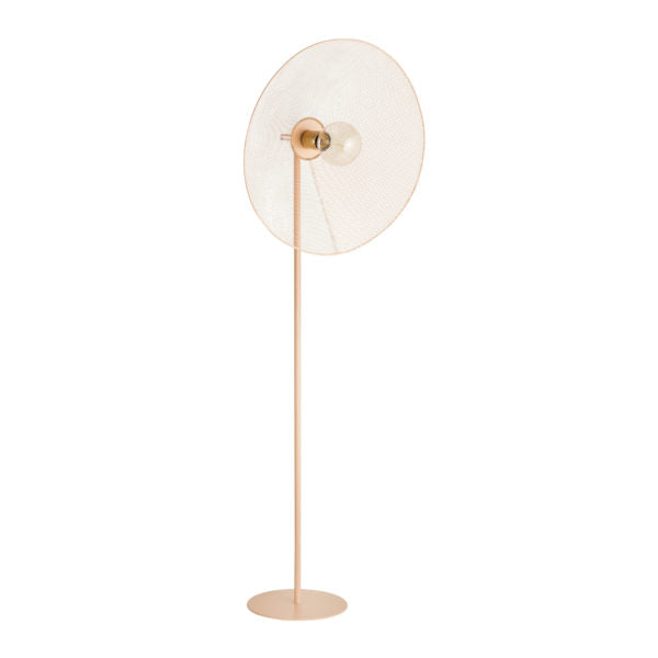 TOV Furniture Kochi Floor Lamp With Perforated Shade in Matte Blush Finish