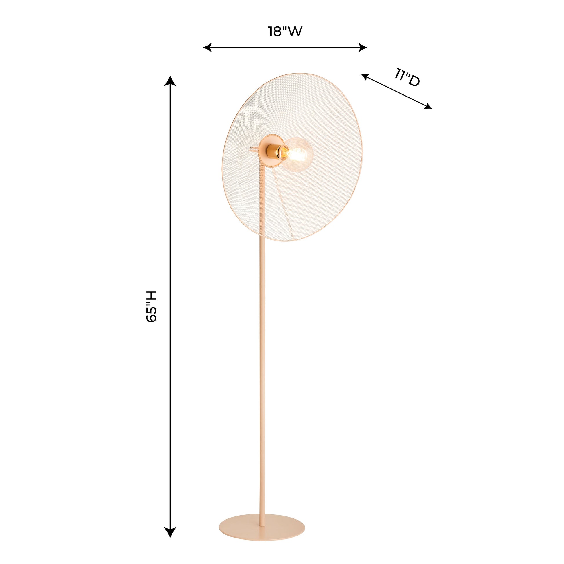 TOV Furniture Kochi Floor Lamp With Perforated Shade in Matte Blush Finish