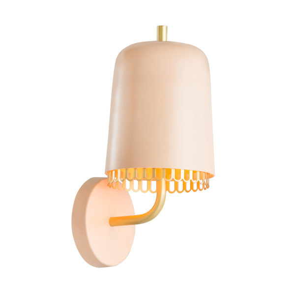 TOV Furniture Kuli Conical Shade Wall Sconce With Brass Accents in Blush Finish