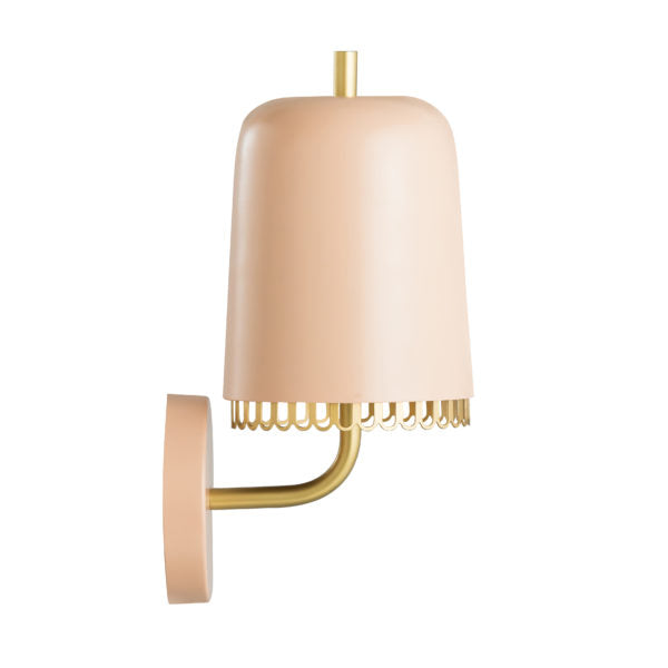 TOV Furniture Kuli Conical Shade Wall Sconce With Brass Accents in Blush Finish