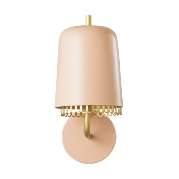 TOV Furniture Kuli Conical Shade Wall Sconce With Brass Accents in Blush Finish