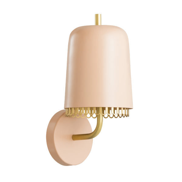 TOV Furniture Kuli Conical Shade Wall Sconce With Brass Accents in Blush Finish