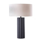 TOV Furniture Latur Iron Base Table Lamp With Cream Drum Shade in Gray Finish