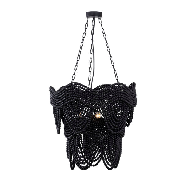 TOV Furniture Porto Beaded Chandelier in Black Finish