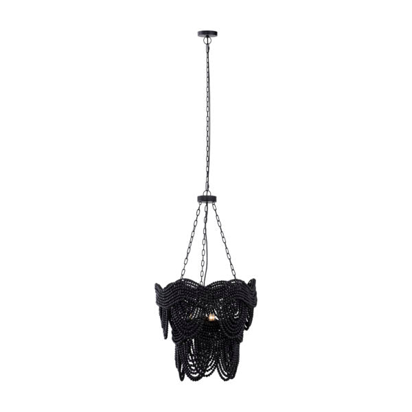 TOV Furniture Porto Beaded Chandelier in Black Finish