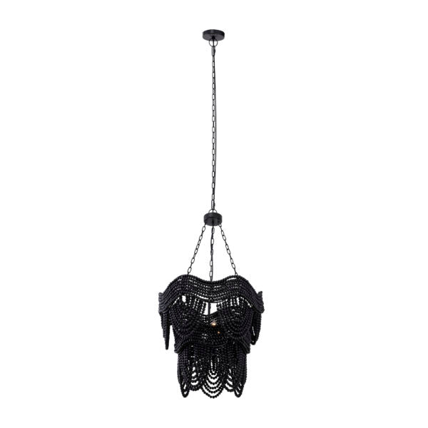 TOV Furniture Porto Beaded Chandelier in Black Finish