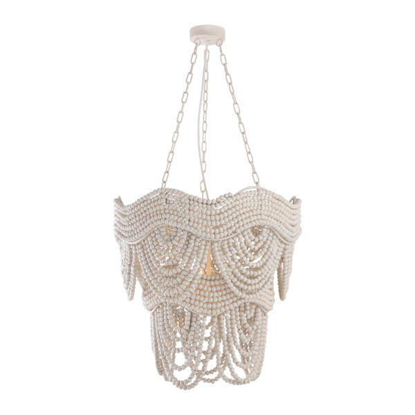 TOV Furniture Porto Beaded Chandelier in Ivory Finish