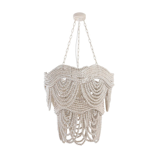 TOV Furniture Porto Beaded Chandelier in Ivory Finish