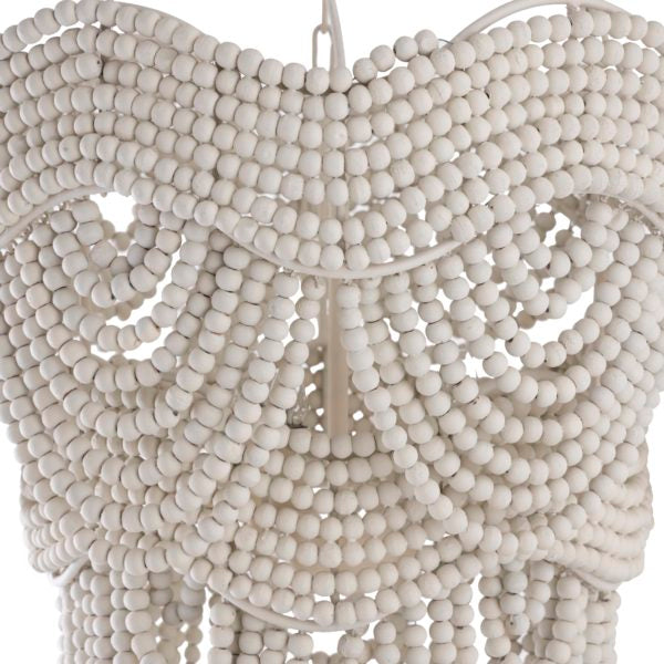 TOV Furniture Porto Beaded Chandelier in Ivory Finish