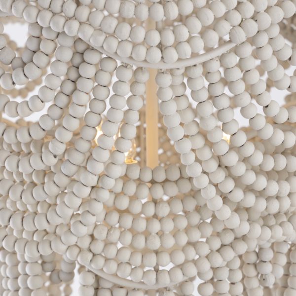 TOV Furniture Porto Beaded Chandelier in Ivory Finish