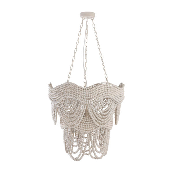 TOV Furniture Porto Beaded Chandelier in Ivory Finish